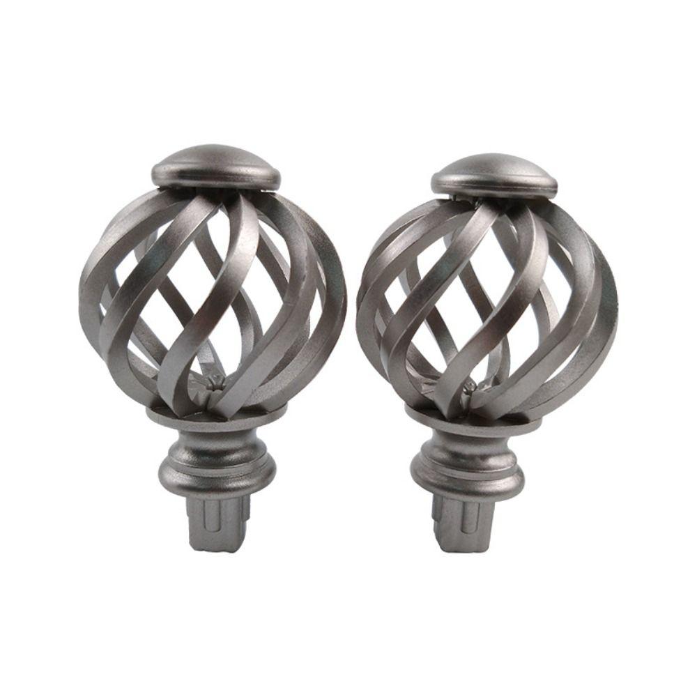 Replacement Curtain Rod Finials Spiral Birdcage Window Head Rods Not Deform Plastic Spiral Ball Drape Accessories Curtain Decor