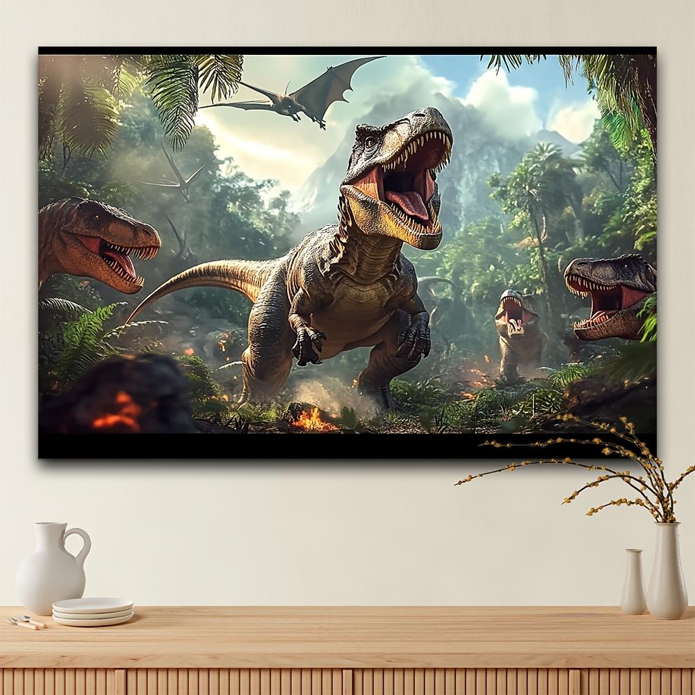 Dinosaur jungle background banner, suitable for prehistoric themed parties and celebrations, indoor and outdoor use