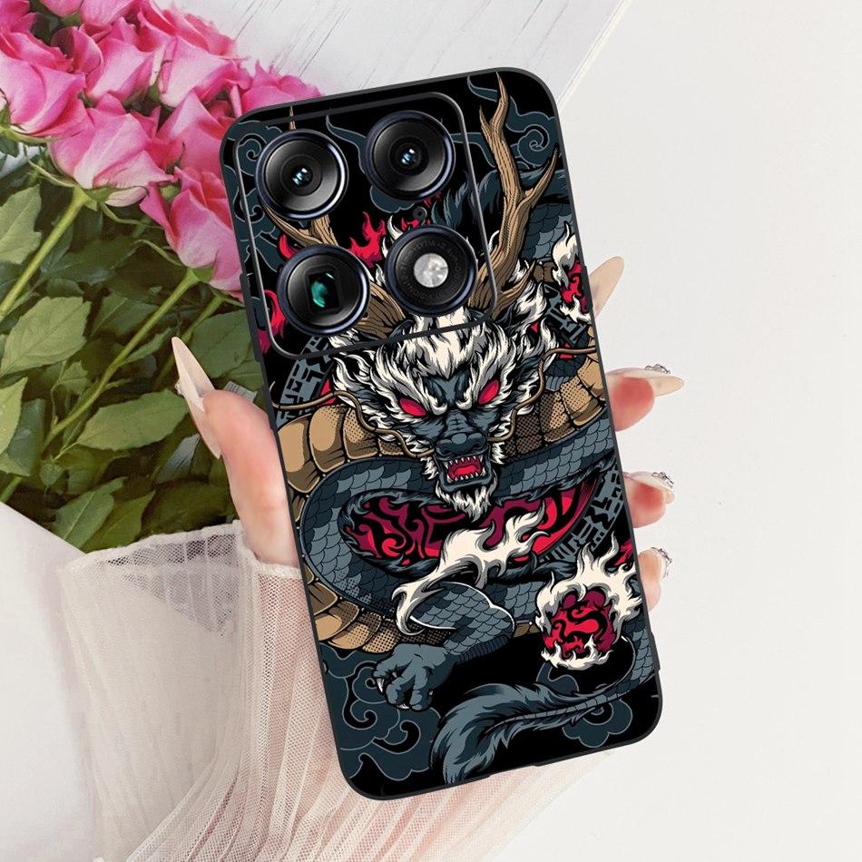 For Motorola Signature Cool Dragon Tiger Pattern Phone Case For Motorola Signature XT2603-2 Black Silicone Soft Covers Bumpers