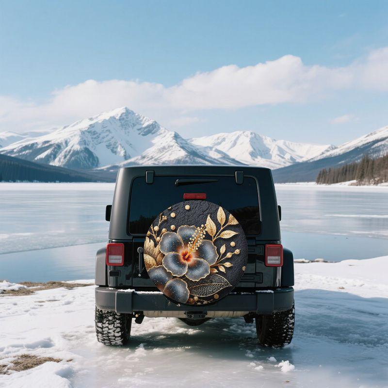 -Fit Spare Tire Cover Compatible For Trailer, RV, SUV, Truck, Camper & Travel Trailer - Heavy-Duty Polyester Fiber All-Weather W