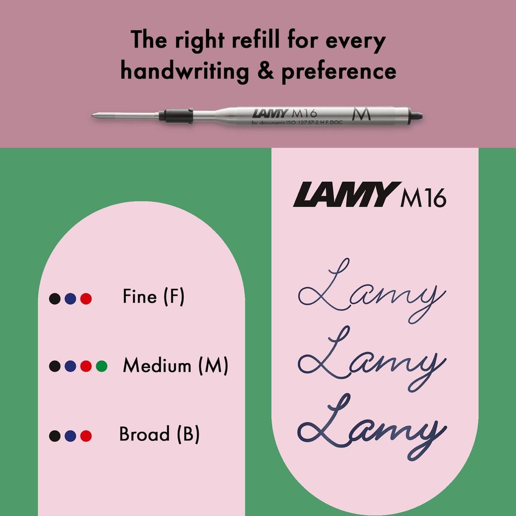 Lamy ballpoint ergonomic Medium Lightweight aluminum Includes refill M16 Al-Star (Autumn Pink) pen. Transparent, grip. nib. body. high-capacity
