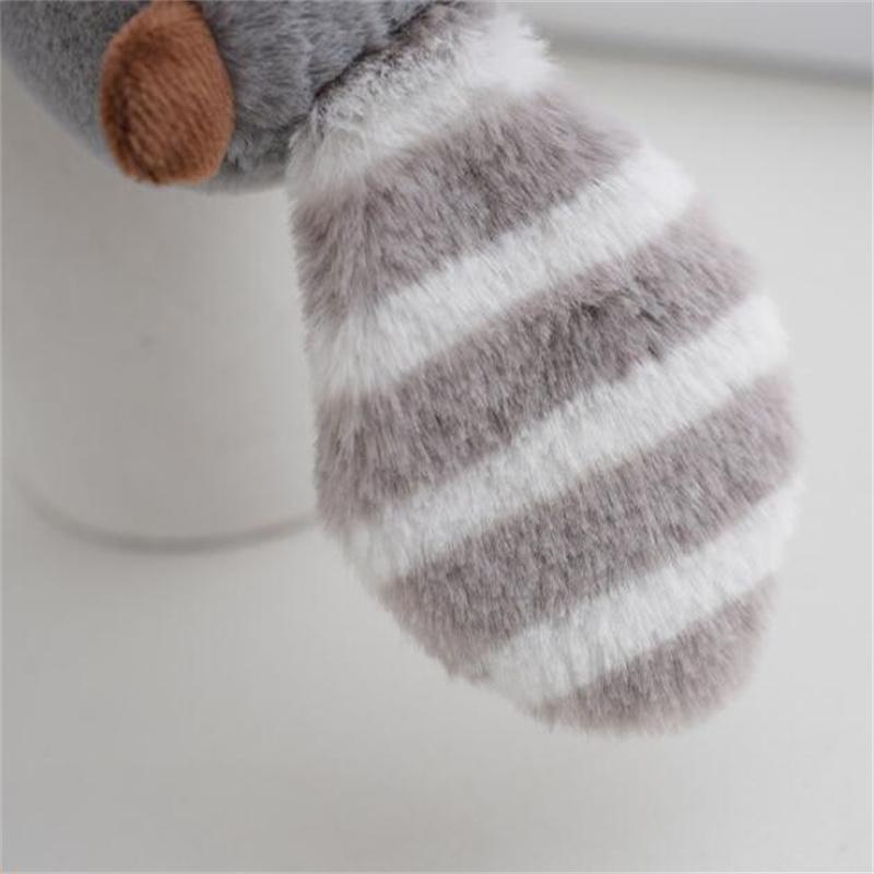 20 см мультяшный длиннохвостый енот плюшевая игрушка брелок рюкзак животное чучело кулон магазин Grab кукла для подарка девочке