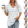 Womens T Shirts V-Neck Short Sleeve Summer Tops Casual Basic Tees Trendy