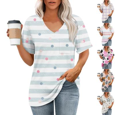 Женские футболки с V-образным вырезом и коротким рукавом, летние топы, повседневные базовые футболки, модные