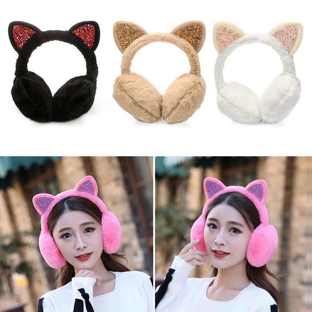 Headband Outdoor Earmuff Women Girls Ear Warmers for Cold Weather Cat Ears Winter Warm Earmuffs