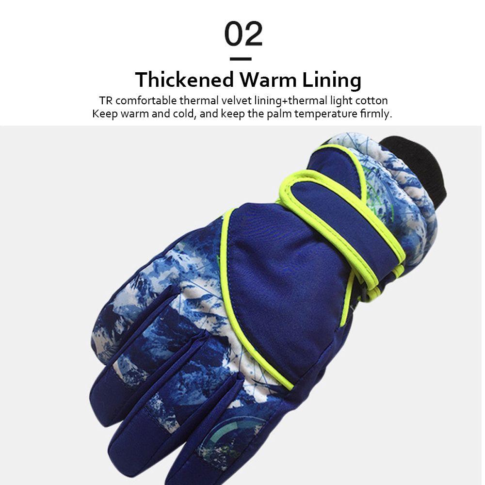 Children Cartoon Full Finger Windproof Ski Mittens Skiing Gloves Snowboarding Skiing Accessories