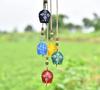 32 Inch Hand-Painted Metal Wind Chime with Cowbells, Vintage Christmas and Boho Door Decor, Melodic Rustic Hanging Bells for Garden