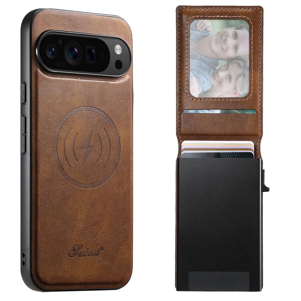 Wireless Charging Leather Case for Google Pixel 11 Pro XL Pixel10 9 8 7 6 8A 7A 6A Detachable Wallet Card Holder Magnetic Cover