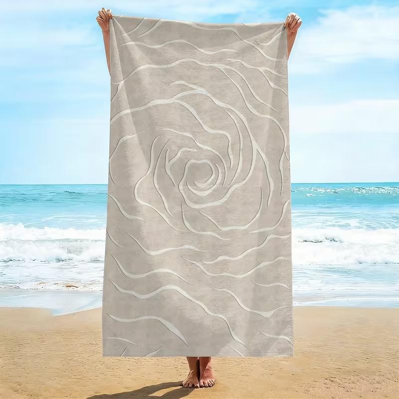 Cute Rainbow Print Beach Towel Light Blue Background Sand-Free Quick Dry Soft Towel for Beach Pool Travel Use