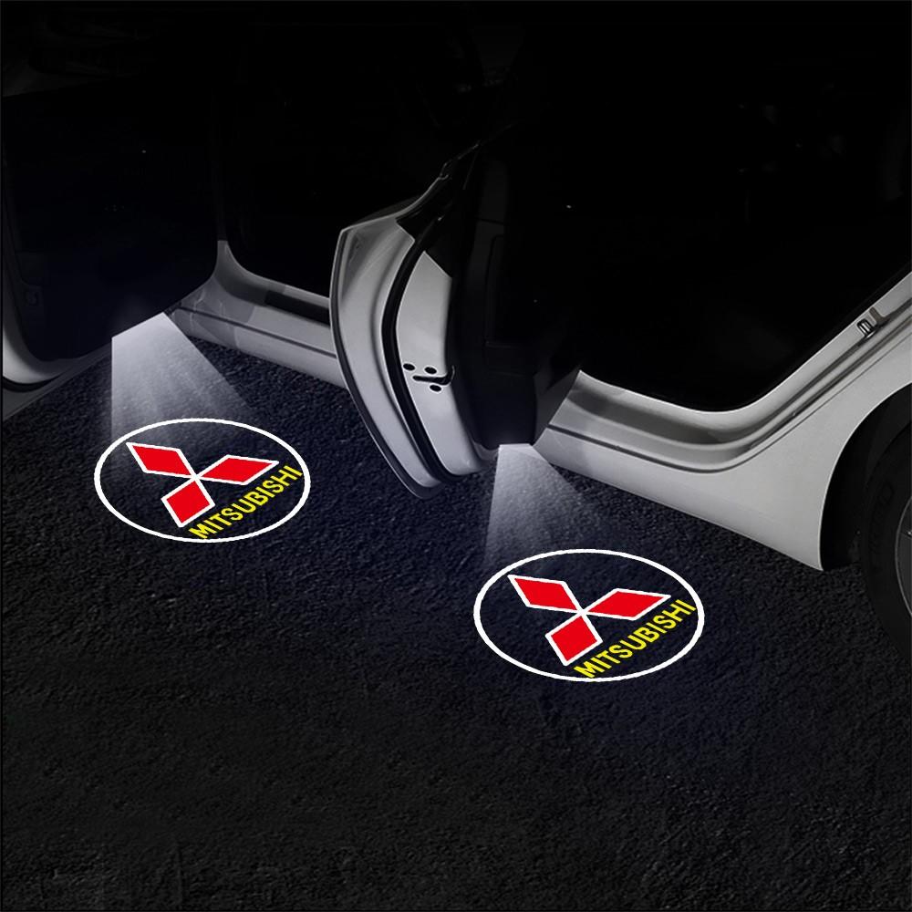 cwznhv1 Car LED Door Projector Lamp Laser HD Welcome Courtesy Lights Decoration For Mitsubishi Lancer 10 Xpander Pajero 4 Montero Triton