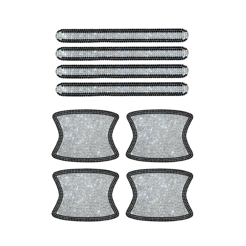 8 шт. блестящие хрустальные алмазные стразы для украшения дверных ручек автомобиля, наклейка для защиты от царапин