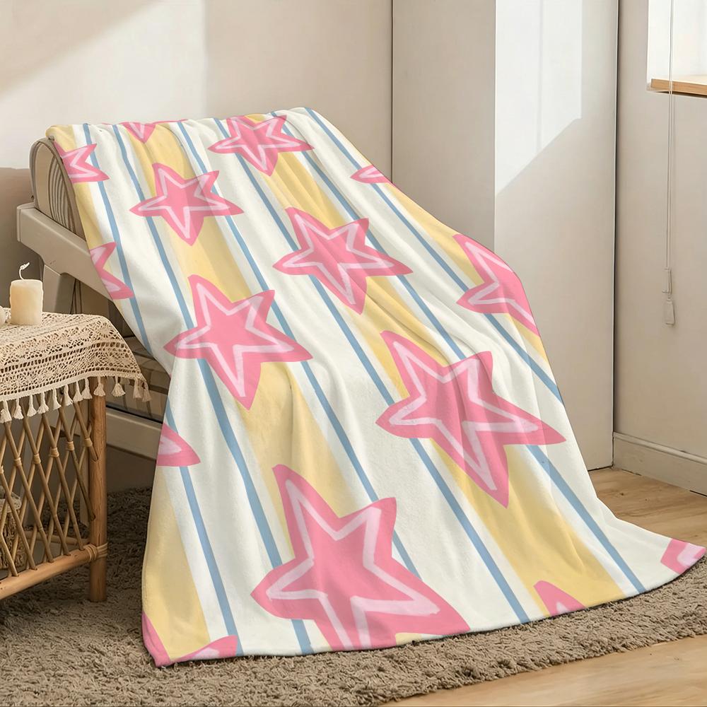 stars are beautiful fascinating Throw Lightweight 240g Flannel Blanket Soft Skin-friendly for Summer Cooling