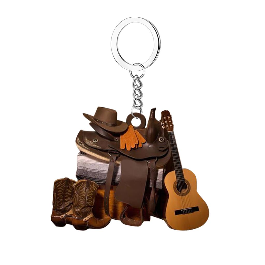 Saddle Acrylic Car Pendant Horse Saddle Keychain Western Horse Saddle Hangings Ornament Car Interior Decor Rear View Accessories
