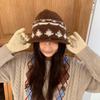 Warm Retro Beanie Hat Knitted Winter Cold Hat Fashion Jacquard Knitted Hat  Winter