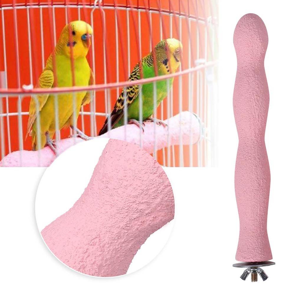 Wooden Stick Bird Perch Stand Rough-Surfaced Beak Grinding Bar Wooden Chew Toy Bird Training