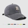 R Letter Embroidery Baseball Cap Vintage Washed Cotton Men Women Snapback Hat Adjustable Unisex Duck Tongue Caps