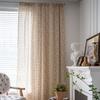 ImanQi Curtains Floral Print Hollow Stitching Semi-Sheer Kitchen Curtain Tassel American Style