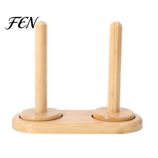 Double Axis Yarn Stand for Twin Threads Wooden Holder, Rotating Bamboo with Smooth Organizer DIY Crafts Spinning Base, Single-axis/Double-axis