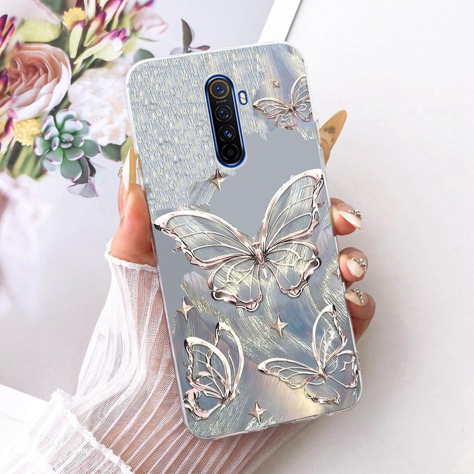 Clear For Realme X2Pro RMX1931 Casing For Realme X2 Pro Case Luxury Fashion Butterfly Funny Cute Painted Cover