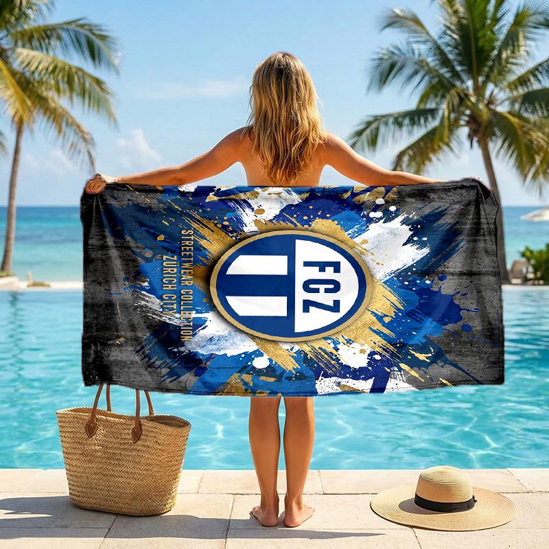 FC Zürich print Quick Dry Beach Towel Microfiber Absorbent Portable Travel Swimming Towel