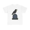 Raven Gravestone Shirt Halloween Horror Gift Women Sketch Tee Tombstone T-Shirt