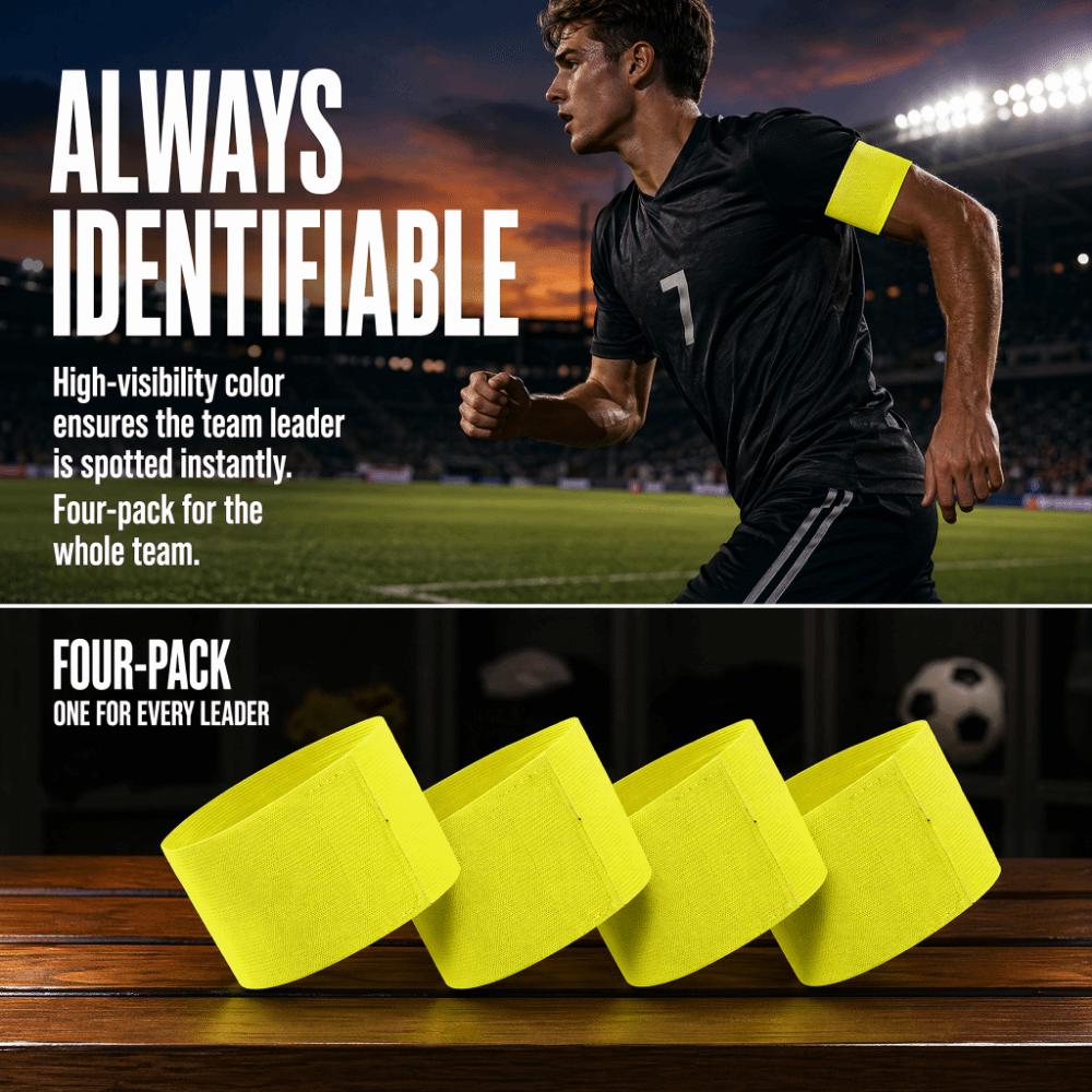 4PCS Breathable Soccer Armbands Elastic Sports Armbands Professional Football Armbands Basketball