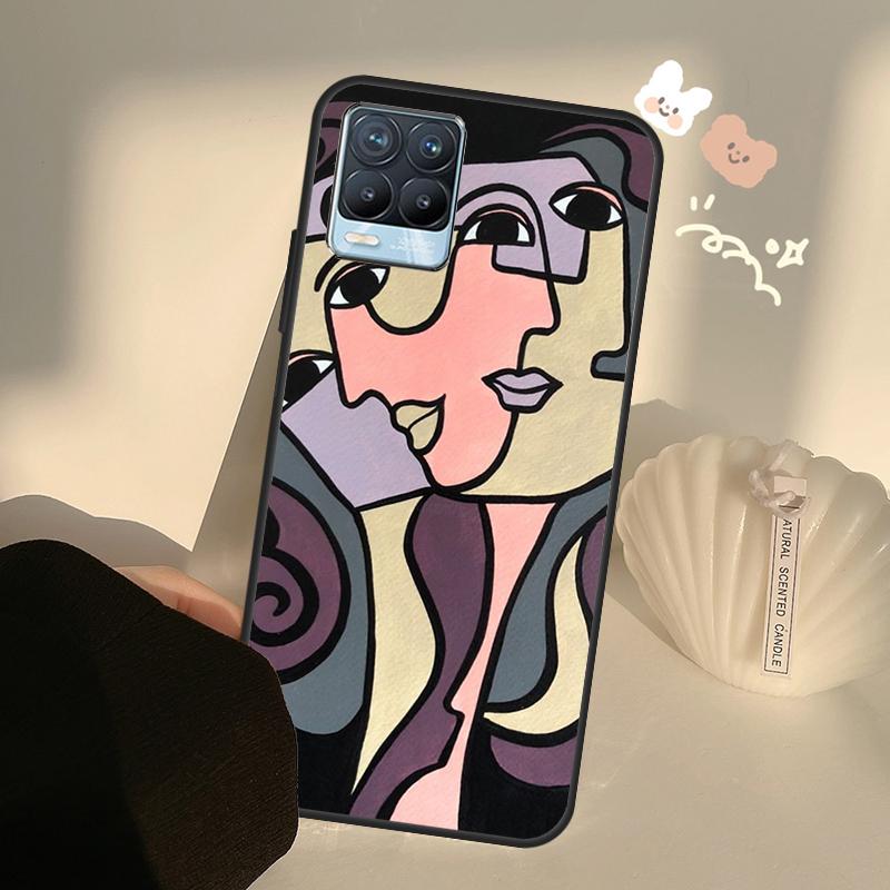 Чехол-кейс с абстрактным портретным рисунком для Realme C71 C63 C61 C55 C51 C53 C25 C65 C67 C75 11 12 13 14 15 Pro Plus GT6 GT7 Pro