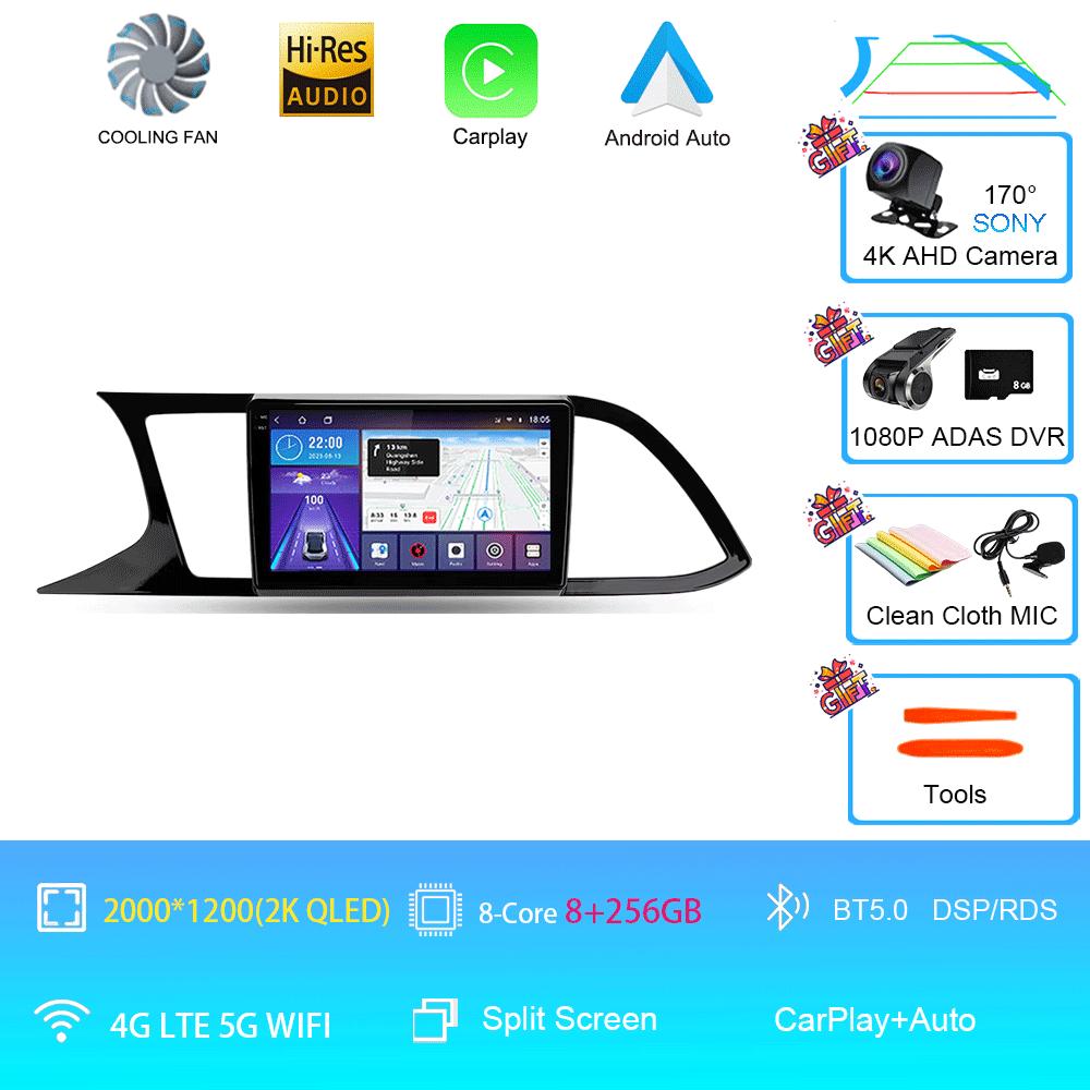 Автомобильное радио Android 14 Carplay Auto для Seat Leon 3 MK3 2012-2020 GPS-навигация 4G WIFI Мультимедийный видеоплеер Стерео 360 Камера