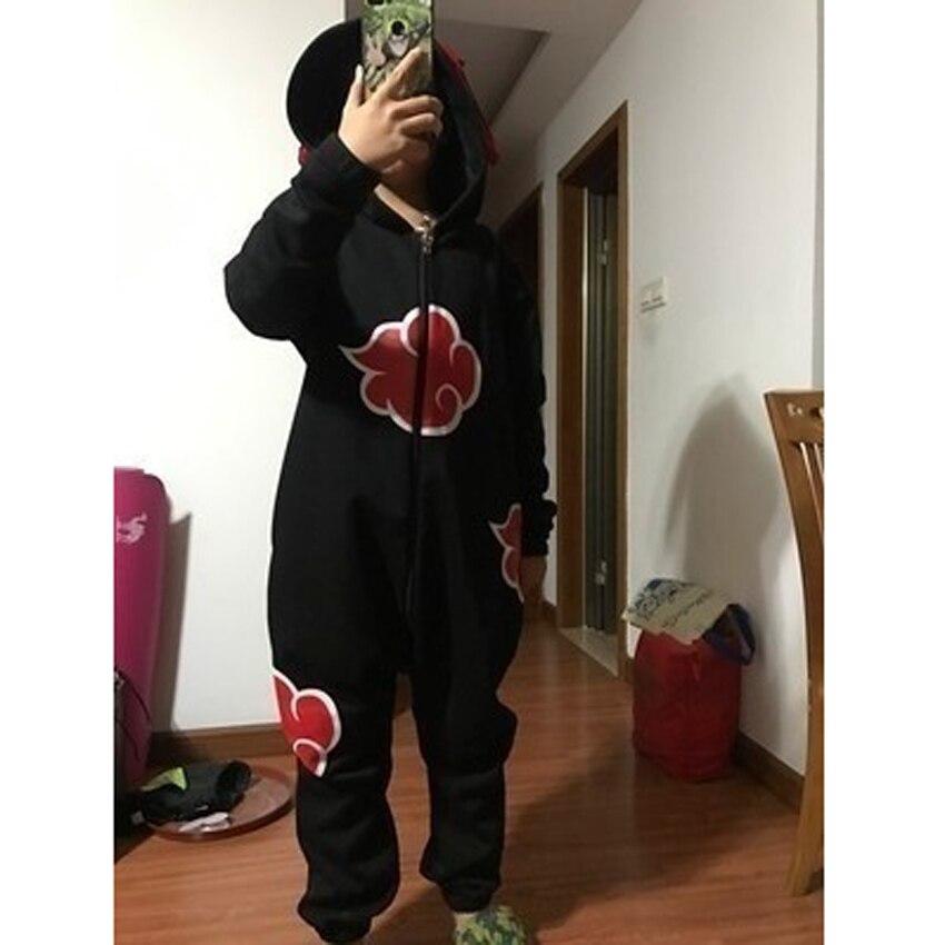 Наруто Акацуки аниме пижамы Учиха Итачи Хэллоуин косплей костюм кигуруми комбинезоны для взрослых фланелевая домашняя одежда для сна