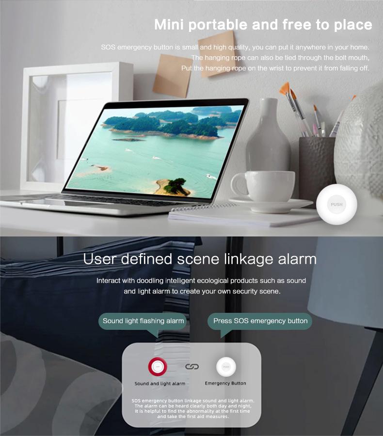 Qianyun Lithium ZigBee Smart Home SOS Emergency Call Button