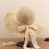 Straw Hat Women's Summer Lace-up Beach Hat Small Fresh Vacation Cool Hat Sun Protection Visor Hat