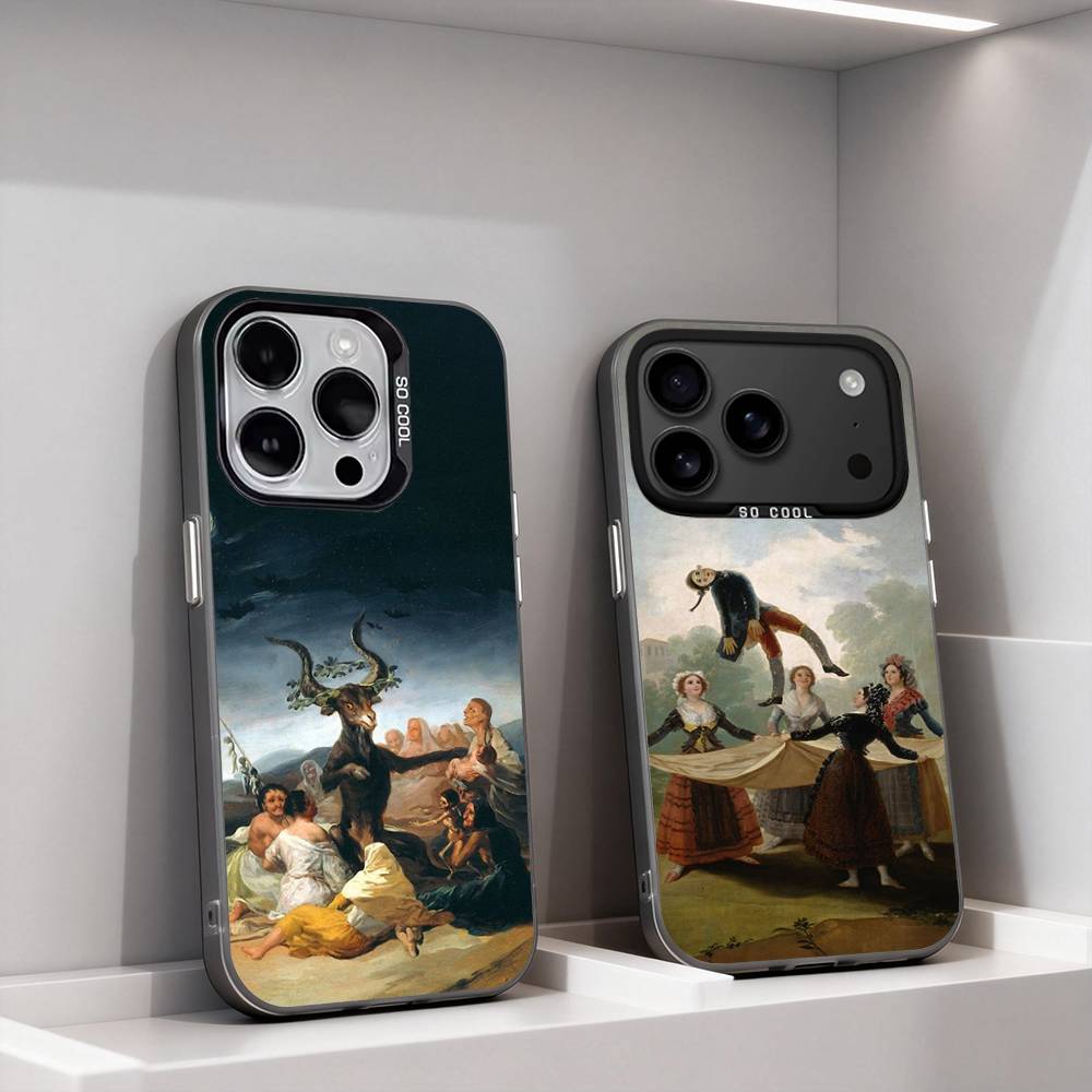 Испания F-Франсиско Гойя Художественный Чехол Для Телефона Для iPhone 17,16,15,14,13,12,11,Pro,XS,Max,Plus,Mini,SE4,E Черный Матовый Ударопрочный Чехол