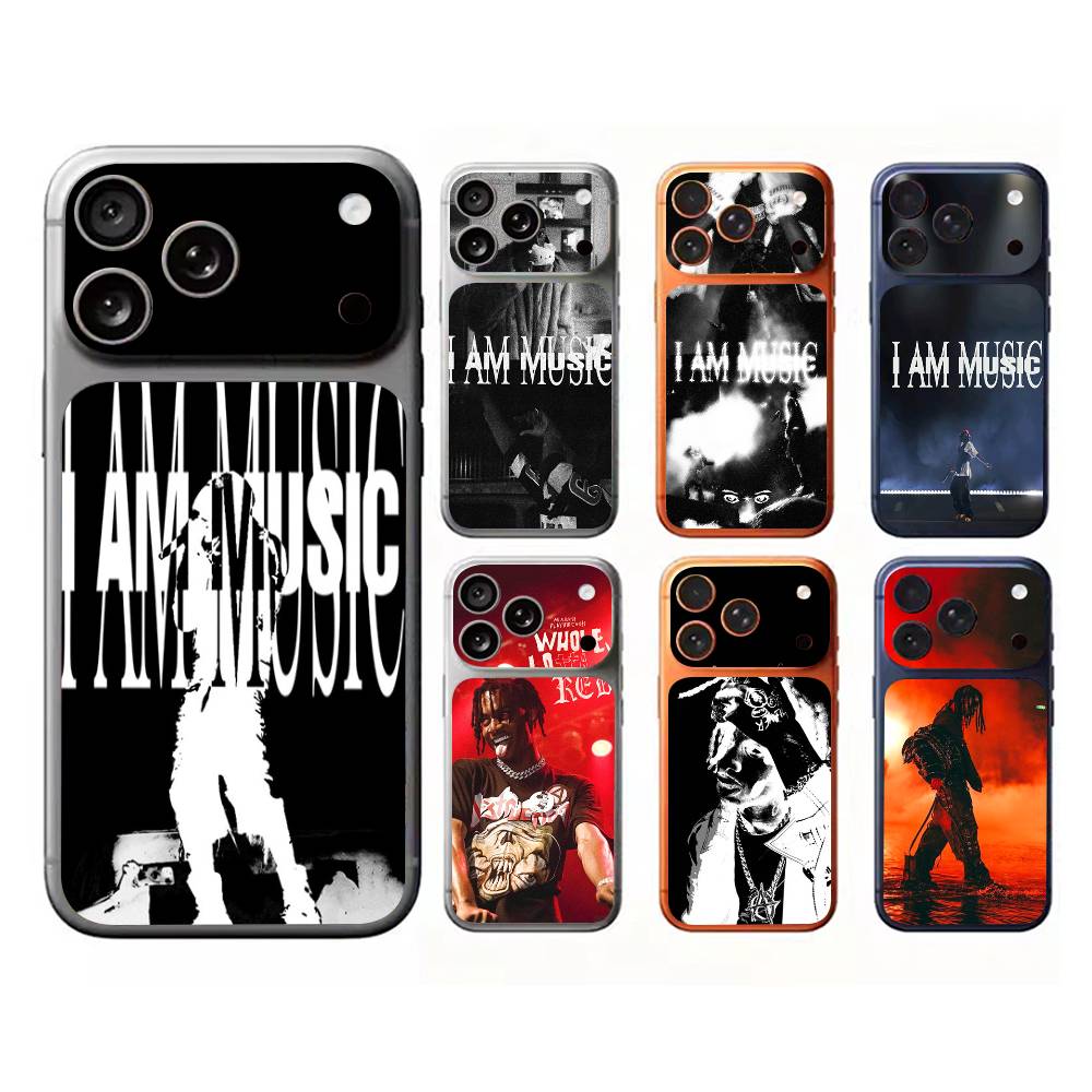 Наклейка P-playboi Carti I AM MUSIC для iPhone17 pro/17pro max, Декаль на телефон, Кожаная наклейка, Защитная пленка для задней панели, Полное покрытие