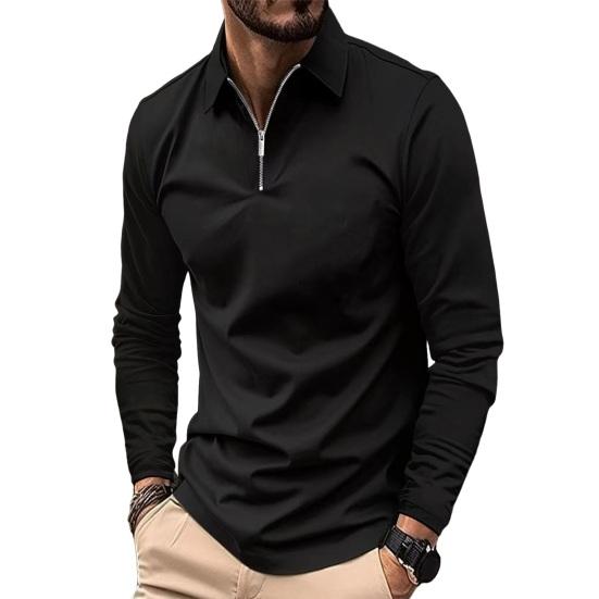 Мужская рубашка, модный однотонный мужской топ с длинными рукавами, дизайн с лацканами, мягкий дышащий пуловер из смеси хлопка для повседневной носки
