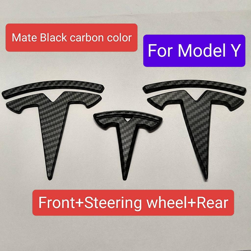YZ ABS 1PCS 2PCS 3PCS Car Front For Tesla ModeY Model3 Hood Cover Emblem Sticker Styling Body Rear Trunk Badge Decal Accessories