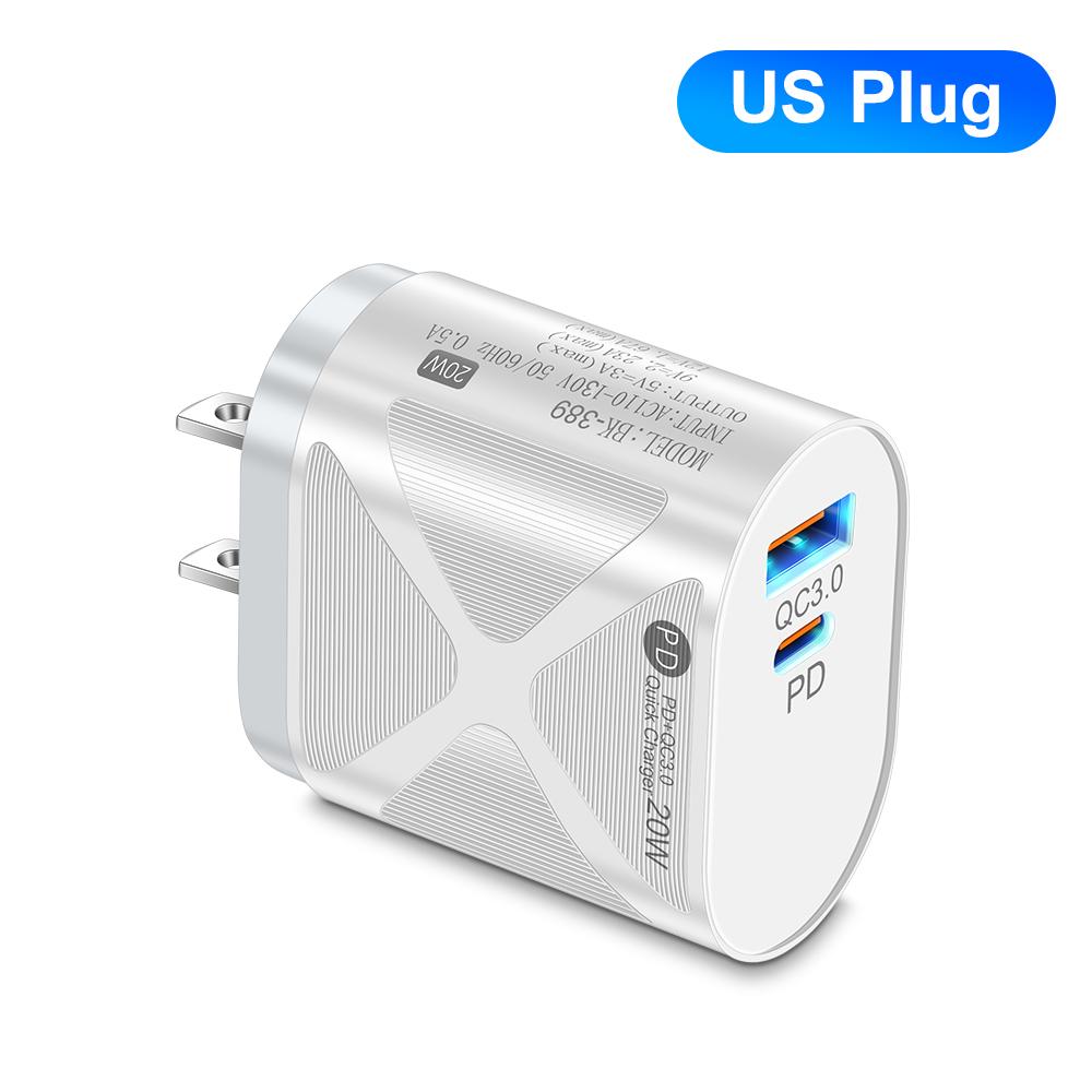 20 Вт PD быстрое зарядное устройство QC 3.0 USB C зарядное устройство для iPhone 16 Pro 15 14 13 12 Xiaomi зарядное устройство для мобильного телефона адаптер быстрой зарядки