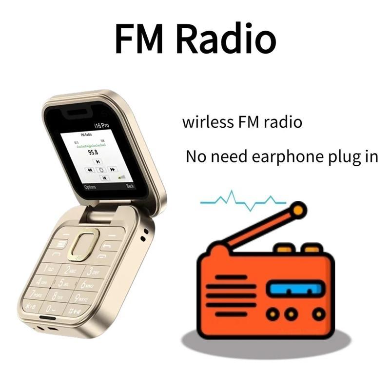 I16 PRO складной мини мобильный телефон 2G две SIM-карты быстрый набор Magic Voice экран 1,77'' разъем 3,5 мм раскладной сотовый телефон Type-C