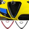 Для Alfa Romeo Giulia красные или карбоновые стильные решетки на голову автомобиля, V-образная рамка, декоративная отделка, наклейка с логотипом, Стайлинг