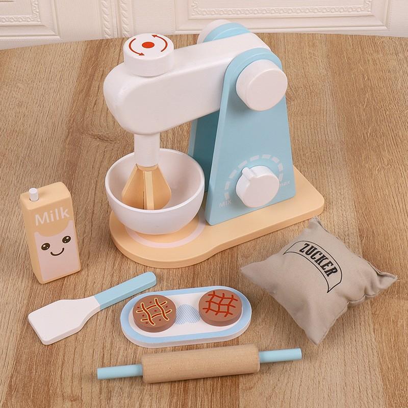 Playing House Wooden Kitchen Home Appliances Toys Children's Simulation Oven Bread Maker Juicer Cutting Music Kitchenware