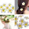 6 шт. Заколки для волос в виде цветков плюмерии из пеноматериала, гавайские заколки для волос для женщин, девушек, для вечеринки, пляжа, свадьбы, аксессуары для укладки волос
