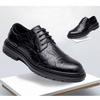 Genuine Leather Mens Business Shoes British Style Black Brogues Brand Male Footwear Flat Cowhide