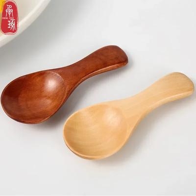 Многоцелевая чайная ложка с короткой ручкой из дерева лотоса, двухцветная чайная ложка с короткой ручкой, деревянная ложка, милая маленькая бытовая ложка для приправ
