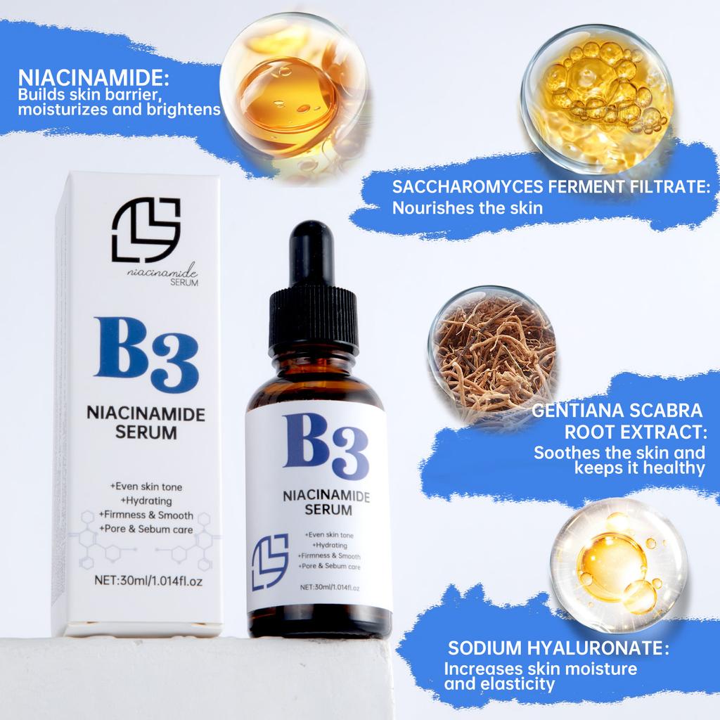LANTHOME B3 Niacinamide Serum Face Serum for Pore Minimizing, Brightening, Dark Spot Fading, Hydrating Facial Treatment