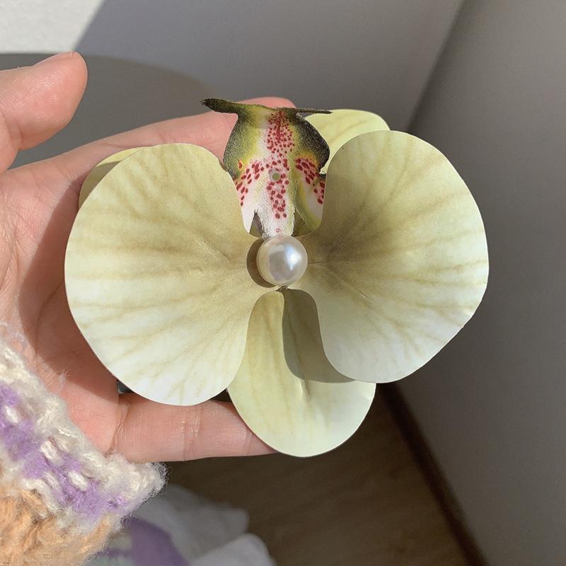 Заколка для волос орхидея 8,5 см для женщин, искусственные цветочные шпильки, милая свадебная вечеринка