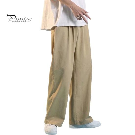 Мужские брюки на шнурке с эластичной резинкой на талии, прямые широкие брюки, свободные тонкие однотонные уличные брюки с глубоким промежутком, длинные спортивные брюки, повседневные спортивные штаны