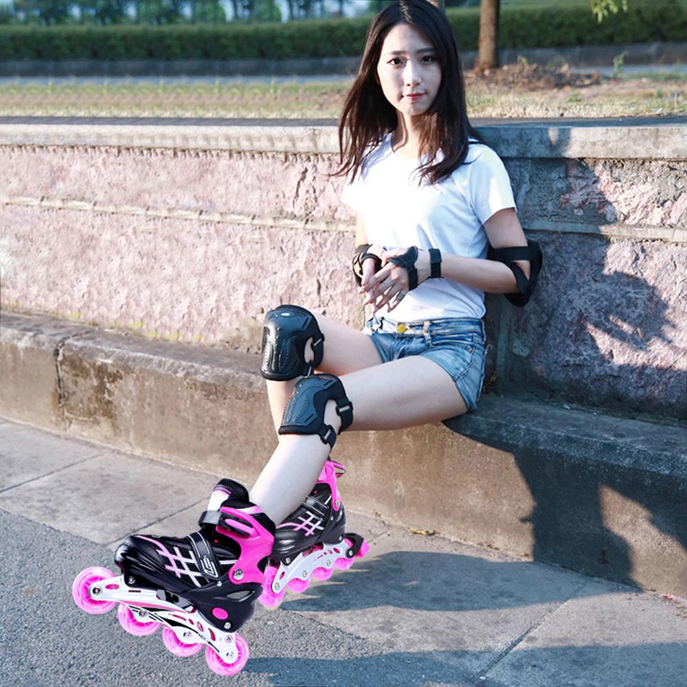 Роликовые коньки с регулируемой подсветкой и светящимися колесами для детей и молодежи.