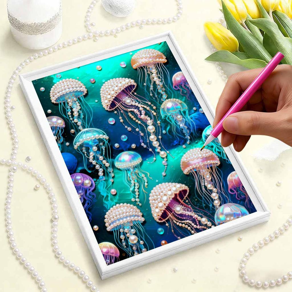 5D DIY Безрамная Жемчужная Картина с Рисунком Медузы, Набор для Рисования, Подходит для Домашней Гостиной, Спальни и Другой Настенной Декорации, Художественные Картины
