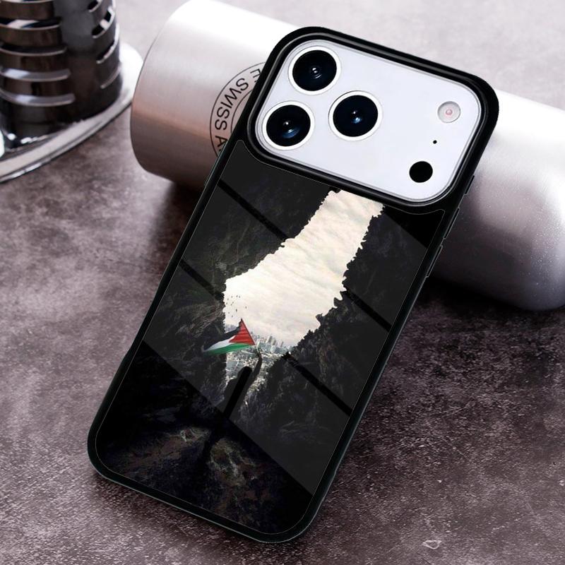 Вышитый чехол-карта Палестины для iPhone 17 16 15 14 13 12 11 Pro Max Plus 17Air Мягкий силиконовый чехол