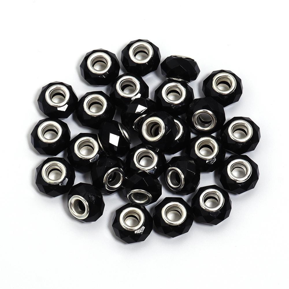 20pcs/Lot 14mm Jelly Color Faceted Resin Beads Big Hole Spacer Loose Beads For Jewelry Making DIY Bracelet Necklace Wholesale