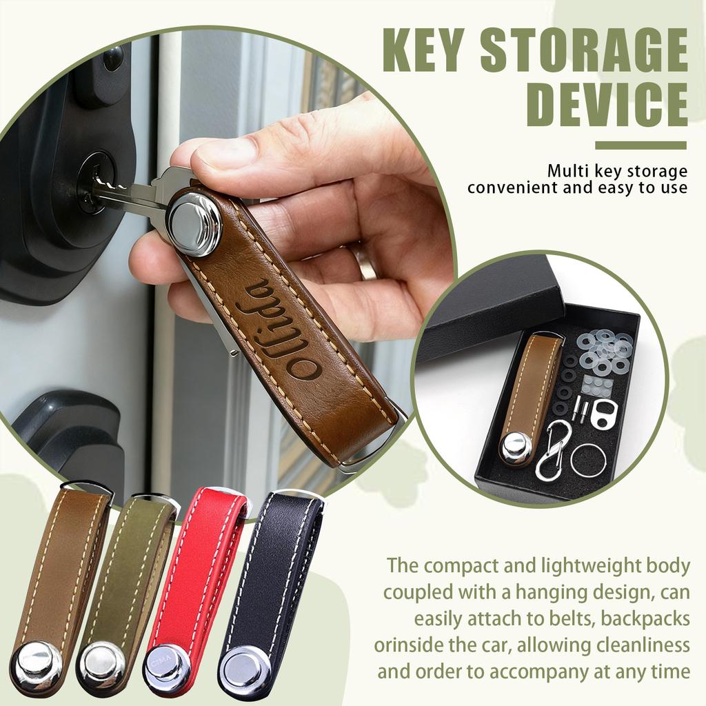 Custom Engraved Leather Key Storage Keychain